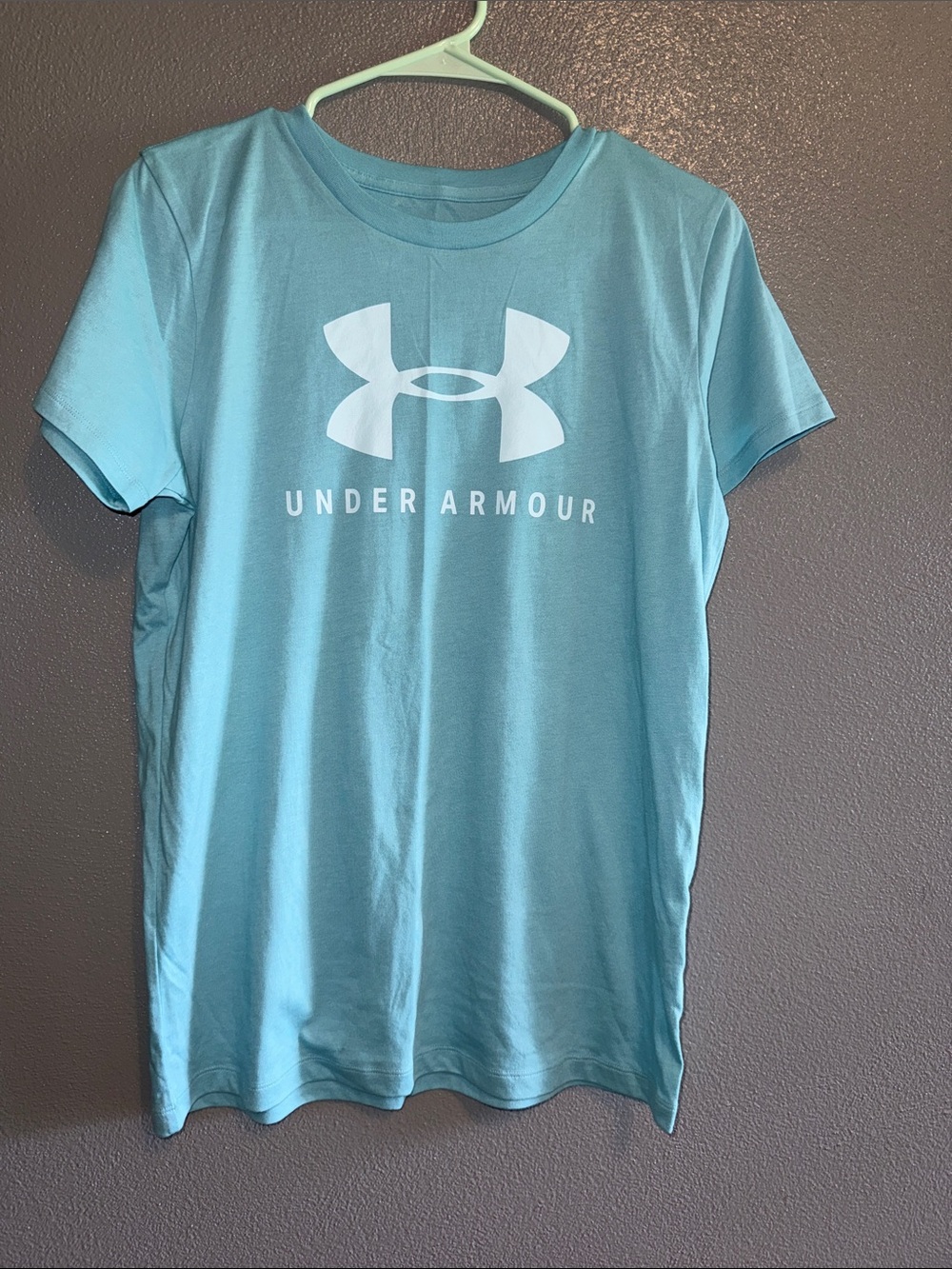 Under Armour Teal Blue Logo Short Sleeve Tee